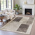 8' X 10' Brown And Taupe Geometric Washable Indoor Outdoor Area Rug