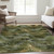 10' X 14' Olive Green And Gold Abstract Washable Indoor Outdoor Area Rug