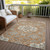9' X 12' Terra Cotta Gray And Beige Medallion Washable Indoor Outdoor Area Rug