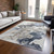 10' X 14' Ivory And Taupe Abstract Washable Indoor Outdoor Area Rug