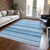 10' X 14' Blue Striped Washable Non Skid Indoor Outdoor Area Rug