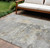 10' X 14' Gray Abstract Washable Indoor Outdoor Area Rug - 880016523683