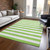 8' X 10' Green and White Striped Washable Non Skid Indoor Outdoor Area Rug