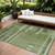10' X 14' Green And Gray Striped Washable Indoor Outdoor Area Rug Transitional Style - Green, Gray Color