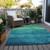 8' X 10' Teal Blue And Green Abstract Washable Indoor Outdoor Area Rug