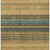 9' X 12' Wheat Brown And Teal Blue Striped Washable Indoor Outdoor Area Rug