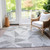 9' X 12' Gray Charcoal And Silver Geometric Washable Indoor Outdoor Area Rug