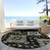 8' Black Ivory And Taupe Round Medallion Washable Indoor Outdoor Area Rug