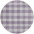8' Lavender And Ivory Round Plaid Washable Indoor Outdoor Area Rug