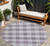 8' Lavender And Ivory Round Plaid Washable Indoor Outdoor Area Rug