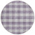 8' Lavender And Ivory Round Plaid Washable Indoor Outdoor Area Rug
