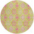 8' Lime Green Pink And Ivory Round Floral Medallion Washable Indoor Outdoor Area Rug