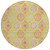 8' Lime Green Pink And Ivory Round Floral Medallion Washable Indoor Outdoor Area Rug