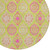 8' Lime Green Pink And Ivory Round Floral Medallion Washable Indoor Outdoor Area Rug