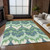 8' X 10' Green Ivory And Blue Ikat Washable Indoor Outdoor Area Rug