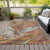 8' X 10' Khaki Brown And Blue Abstract Washable Indoor Outdoor Area Rug