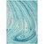 10' X 14' Turquoise Teal Blue And Gray Abstract Washable Indoor Outdoor Area Rug