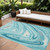 10' X 14' Turquoise Teal Blue And Gray Abstract Washable Indoor Outdoor Area Rug