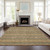 9' X 12' Artichoke Green And Olive Green Floral Medallion Washable Indoor Outdoor Area Rug