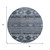 8' Blue Gray And Charcoal Round Tribal Washable Indoor Outdoor Area Rug