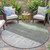 8' Fern Green And Gray Round Abstract Washable Indoor Outdoor Area Rug
