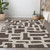 8' X 10' Brown And Beige Abstract Washable Indoor Outdoor Area Rug Transitional Style - Brown, Beige Color