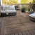 9' X 12' Orange Copper And Brown Striped Washable Indoor Outdoor Area Rug