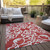 8' X 10' Red And Ivory Damask Washable Indoor Outdoor Area Rug - Red, Ivory