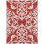 8' X 10' Red And Ivory Damask Washable Indoor Outdoor Area Rug - Red, Ivory