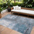 9' X 12' Blue Gray And Ivory Abstract Washable Indoor Outdoor Area Rug - Blue, Gray, Ivory