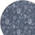 8' Denim Blue And Navy Blue Round Floral Washable Indoor Outdoor Area Rug - Denim Blue, Navy Blue