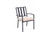 Set of Two Dark Gray Aluminum Outdoor Stacking Dining Chairs with Beige Cushion