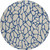 8' Beige And Blue Round Geometric Washable Indoor Outdoor Area Rug