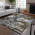 8' X 10' Taupe Brown And Gold Abstract Washable Indoor Outdoor Area Rug