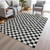8' X 10' Black And Ivory Geometric Washable Indoor Outdoor Area Rug - Black, Ivory