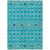 10' X 14' Teal Blue Ivory And Gold Geometric Washable Indoor Outdoor Area Rug
