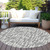 8' Gray And Charcoal Round Abstract Washable Indoor Outdoor Area Rug Transitional Style - Gray, Charcoal Color