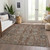 10' X 14' Brown Gray And Charcoal Oriental Washable Indoor Outdoor Area Rug - Brown, Gray, Charcoal