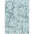 9' X 12' Teal Floral Washable Non Skid Indoor Outdoor Area Rug