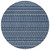 8' Navy Blue And Mint Green Round Striped Washable Indoor Outdoor Area Rug