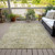 9' X 12' Sage And Beige Abstract Washable Indoor Outdoor Area Rug - Sage, Beige