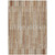 8' X 10' Terra Cotta And Beige Striped Washable Indoor Outdoor Area Rug