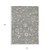 10' X 14' Gray Blue And Green Floral Washable Indoor Outdoor Area Rug