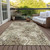 10' X 14' Beige Taupe And Brown Floral Washable Indoor Outdoor Area Rug - Beige, Taupe, Brown