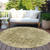 8' Brown And Beige Round Abstract Washable Indoor Outdoor Area Rug - Brown, Beige
