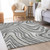 9' X 12' Gray Charcoal And Ivory Abstract Washable Indoor Outdoor Area Rug