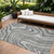 9' X 12' Gray Charcoal And Ivory Abstract Washable Indoor Outdoor Area Rug
