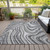 9' X 12' Gray Charcoal And Ivory Abstract Washable Indoor Outdoor Area Rug