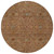 8' Brown Red And Green Round Floral Washable Indoor Outdoor Area Rug