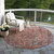 8' Pink And Mauve Round Medallion Washable Indoor Outdoor Area Rug